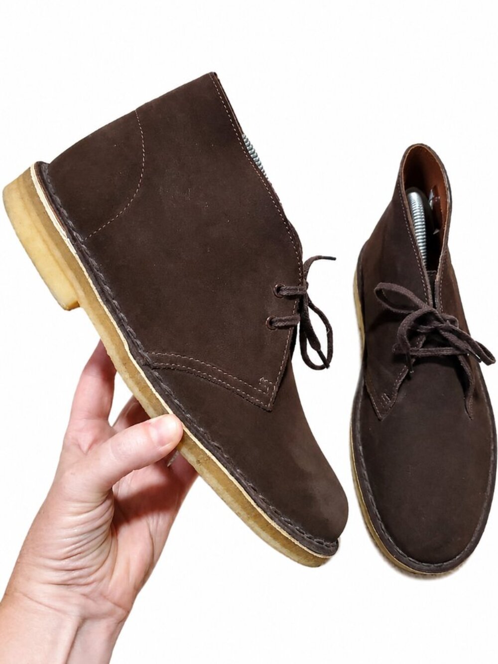 CLARKS Originals Desert Boots Suede Leather Lace Up Brown Size 9 Western Neutral